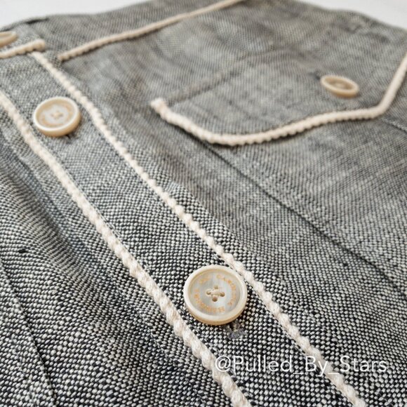 CAROLINA HERRERA Linen & Silk Blend Button-Front Pencil Skirt - EUC - Size 8 - Picture 8 of 17